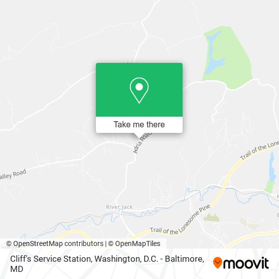 Cliff's Service Station map
