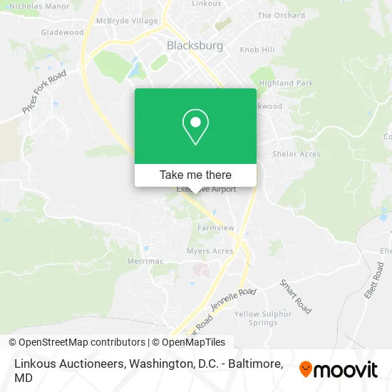 Linkous Auctioneers map