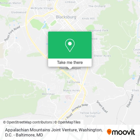 Mapa de Appalachian Mountains Joint Venture