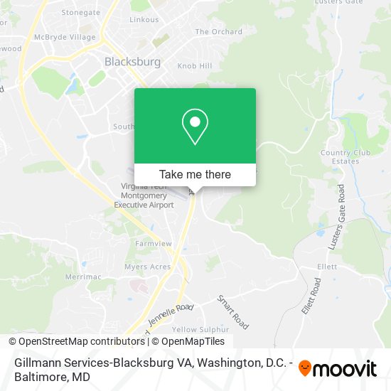 Gillmann Services-Blacksburg VA map