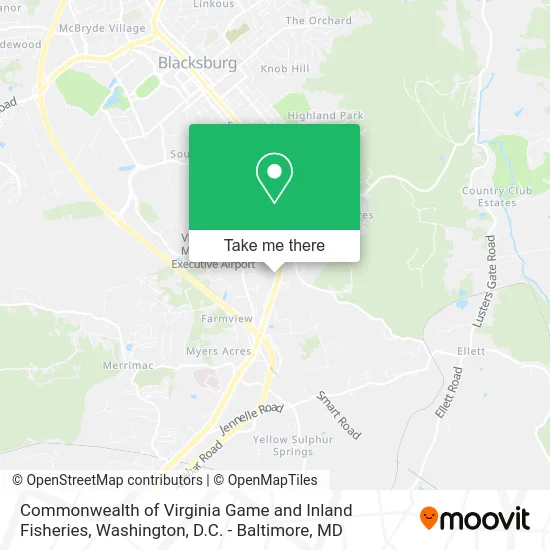 Commonwealth of Virginia Game and Inland Fisheries map