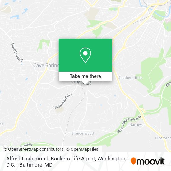Alfred Lindamood, Bankers Life Agent map