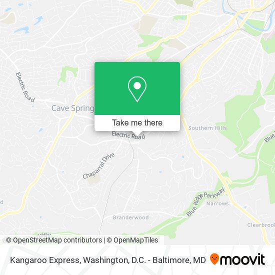 Mapa de Kangaroo Express