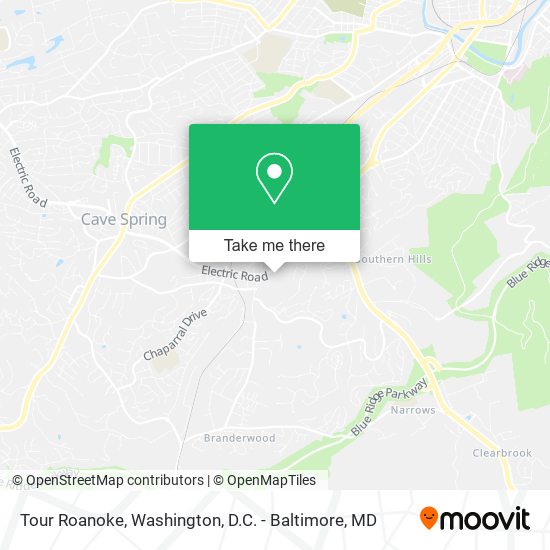 Mapa de Tour Roanoke