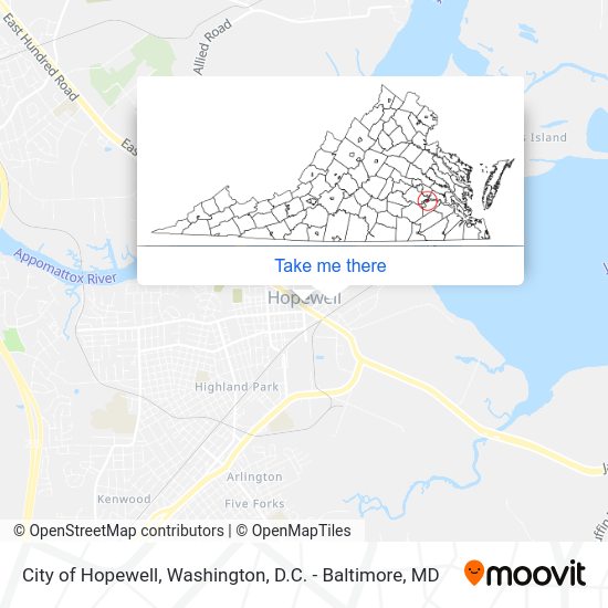 Mapa de City of Hopewell