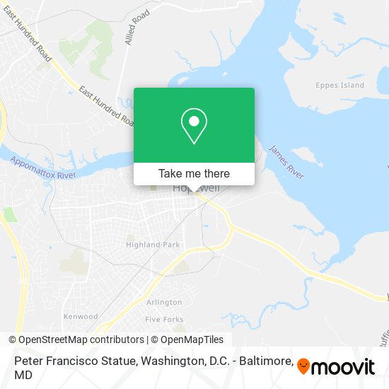 Peter Francisco Statue map
