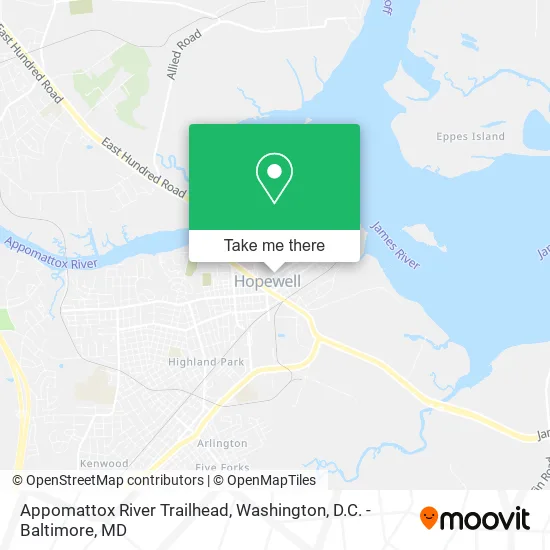 Appomattox River Trailhead map