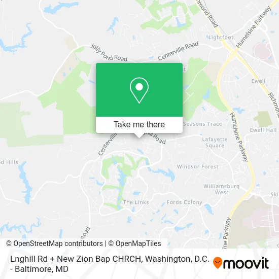 Lnghill Rd + New Zion Bap CHRCH map