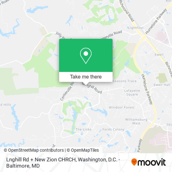 Lnghill Rd + New Zion CHRCH map