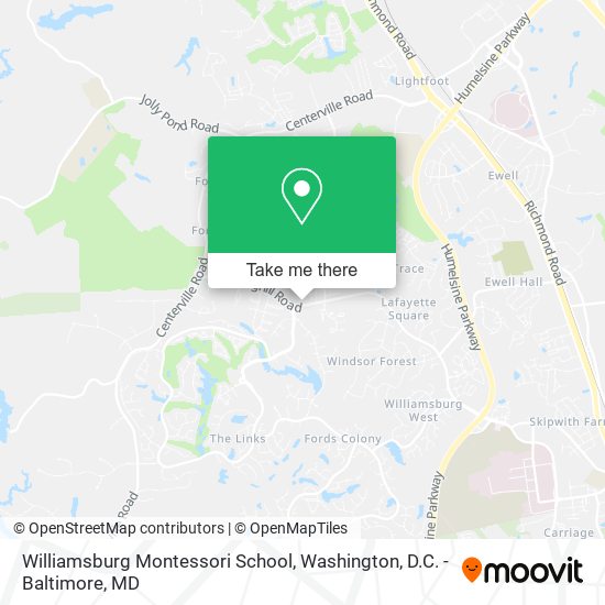 Williamsburg Montessori School map