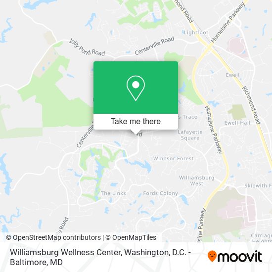 Williamsburg Wellness Center map
