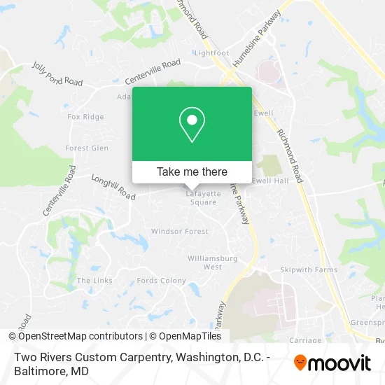 Two Rivers Custom Carpentry map
