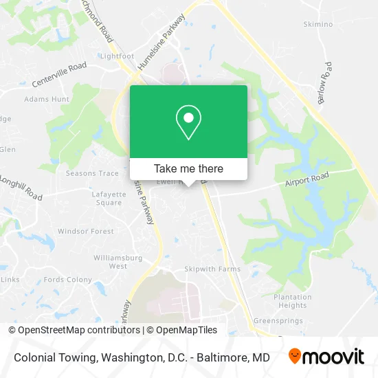 Colonial Towing map