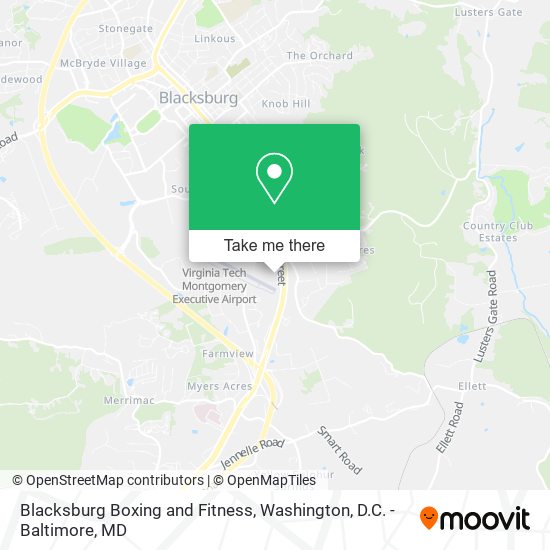 Mapa de Blacksburg Boxing and Fitness