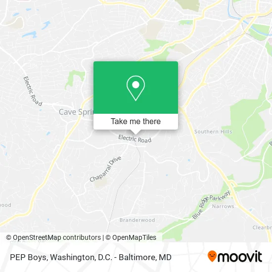 PEP Boys map