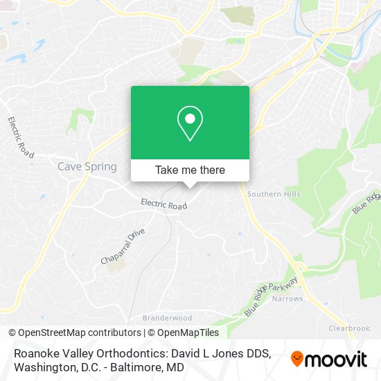 Roanoke Valley Orthodontics: David L Jones DDS map