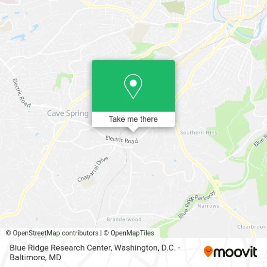 Blue Ridge Research Center map
