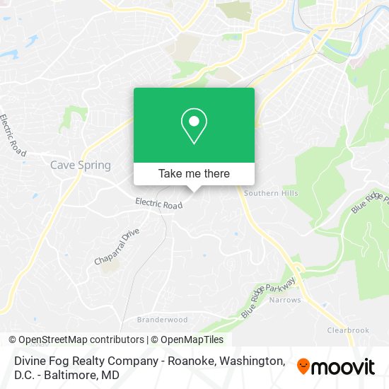 Mapa de Divine Fog Realty Company - Roanoke