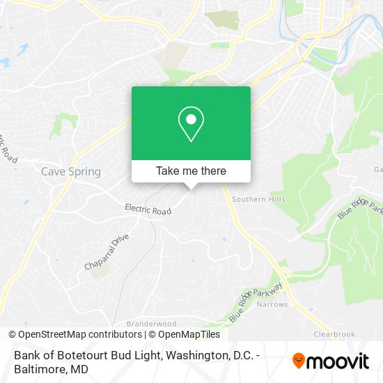 Bank of Botetourt Bud Light map