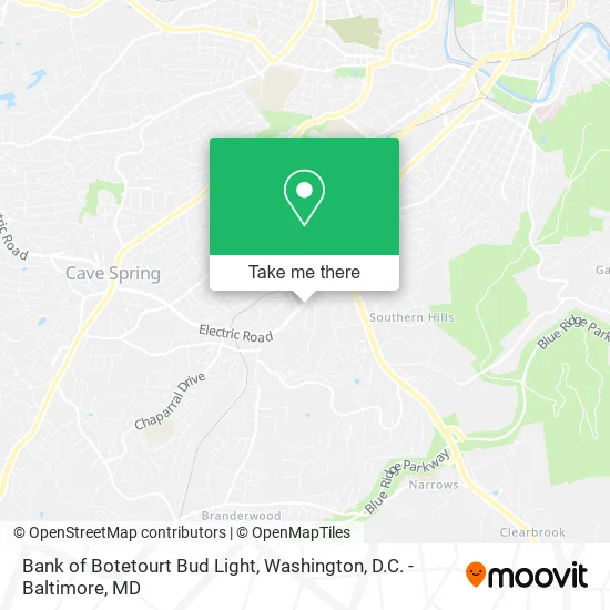 Mapa de Bank of Botetourt Bud Light