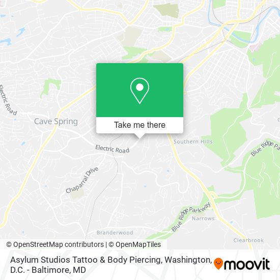 Asylum Studios Tattoo & Body Piercing map