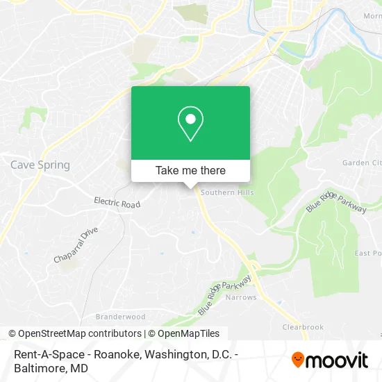 Rent-A-Space - Roanoke map