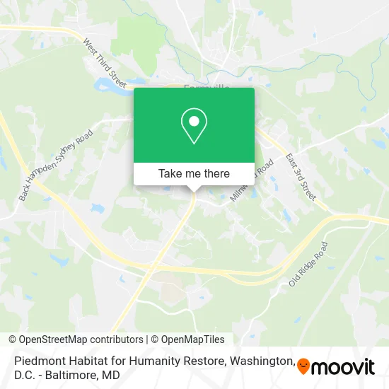 Piedmont Habitat for Humanity Restore map