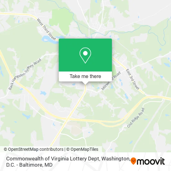 Commonwealth of Virginia Lottery Dept map