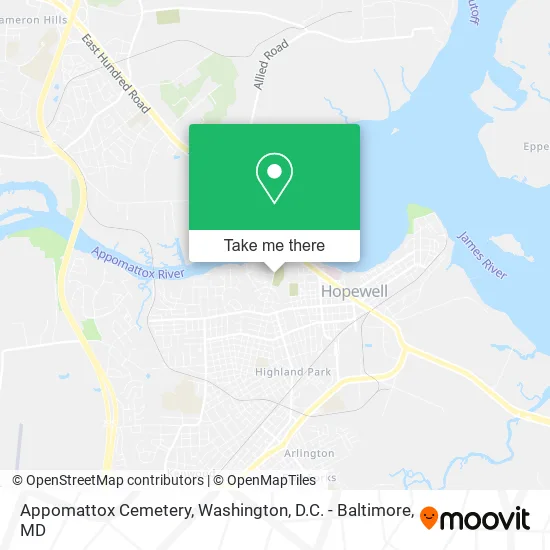 Appomattox Cemetery map