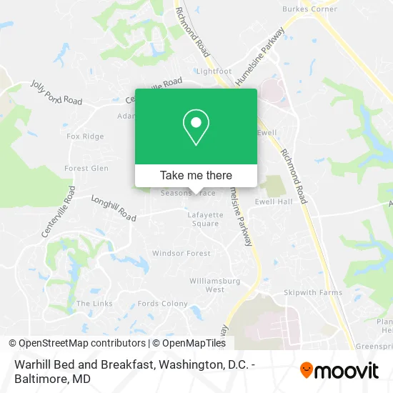 Warhill Bed and Breakfast map