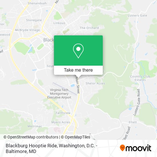 Blackburg Hooptie Ride map