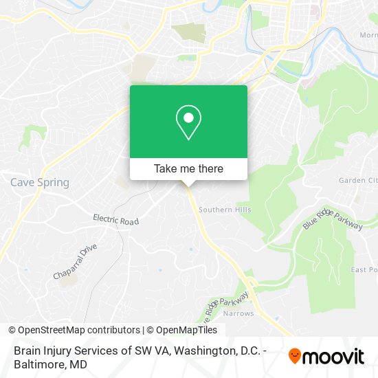 Brain Injury Services of SW VA map