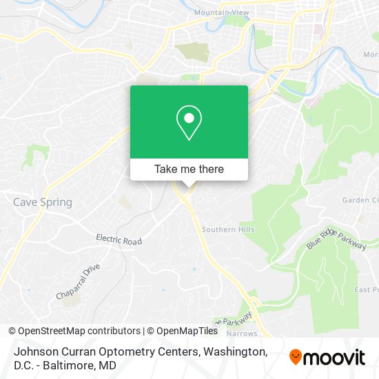 Mapa de Johnson Curran Optometry Centers