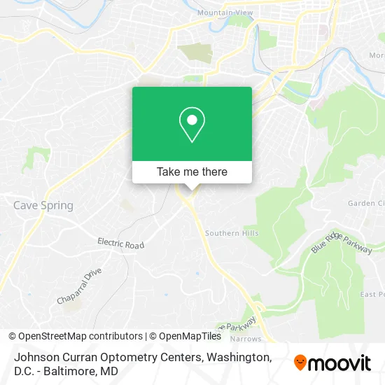 Johnson Curran Optometry Centers map