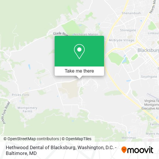 Mapa de Hethwood Dental of Blacksburg