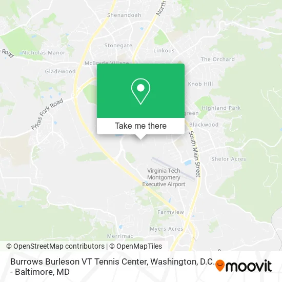 Burrows Burleson VT Tennis Center map