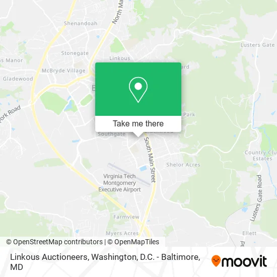 Linkous Auctioneers map