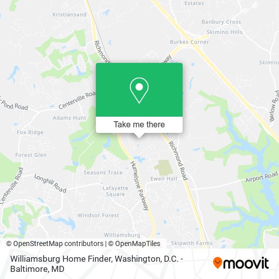 Mapa de Williamsburg Home Finder