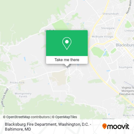 Blacksburg Fire Department map