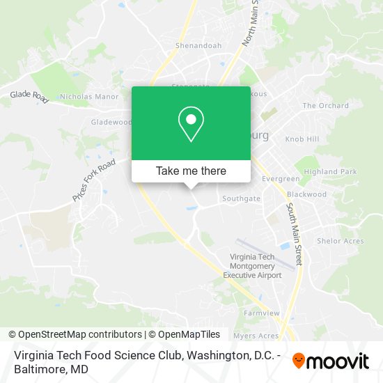 Mapa de Virginia Tech Food Science Club
