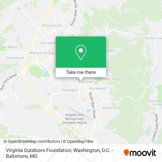 Mapa de Virginia Outdoors Foundation