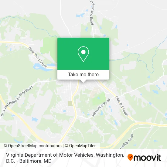 Virginia Department of Motor Vehicles map