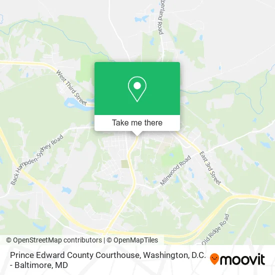 Prince Edward County Courthouse map