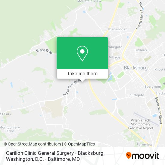 Mapa de Carilion Clinic General Surgery - Blacksburg
