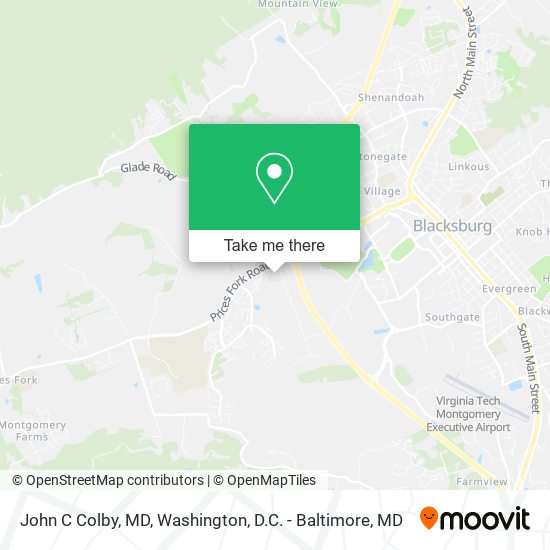 John C Colby, MD map