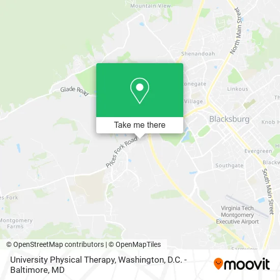 Mapa de University Physical Therapy