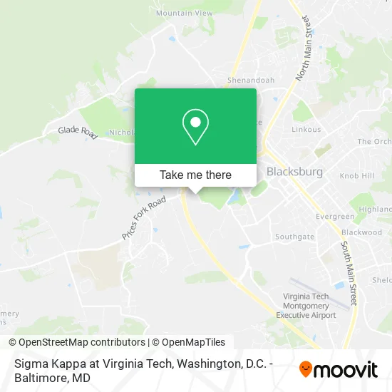 Sigma Kappa at Virginia Tech map