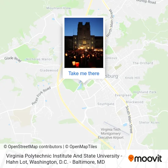 Virginia Polytechnic Institute And State University - Hahn Lot map