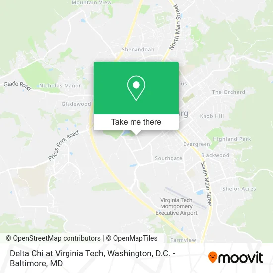 Delta Chi at Virginia Tech map