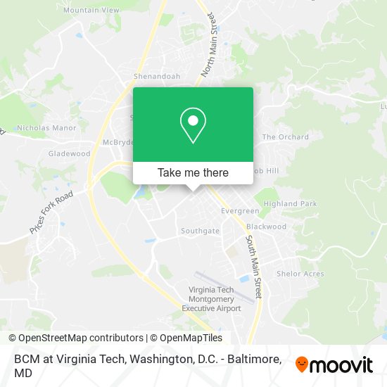 BCM at Virginia Tech map